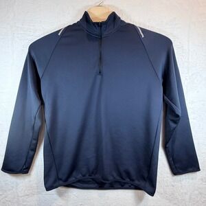 Zelos Quarter Zip Pullover Mens Size M Navy Blue Reflective Athletic Activewear